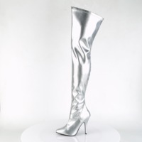 Overknee Stiefel silber mit Reißverschluss 