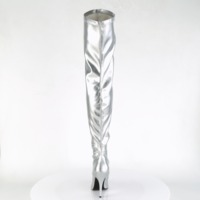 Overknee Stiefel silber mit Reißverschluss 