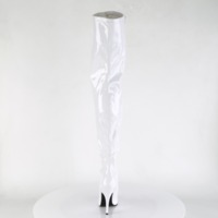 Overknee Stiefel Lack weiß mit Reißverschluss 