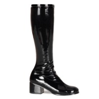 Kniestiefel RETRO-300 Lack schwarz