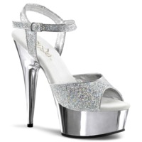 Plateau Sandalette im Chrome Look DELIGHT-609G silber
