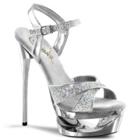 Sandalette mit Cut-Out-Plattform ECLIPSE-619G silber