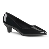 Klassische Low Heel Pumps FAB-420 Lack schwarz