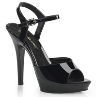 Knöchelriemen Sandalette LIP-109 Lack schwarz
