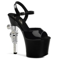 Sandaletten High Heels mit Knöchelriemen und Plateau REVOLVER-709