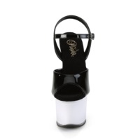 LED beleuchtete Knöchelriemensandale DISCOLITE-709 schwarz / neon