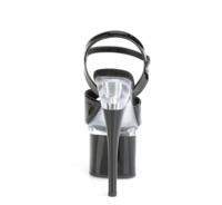 Plateau Knöchelriemen Sandalette schwarz-transparent