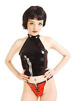 Latex-Top mit Stehkragen