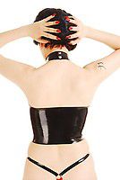 Latex-Top mit Stehkragen