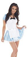 Dienstmädchen-Kostüm blau/weiß