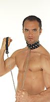 Halsband Leder + Hundeleine (Kette)