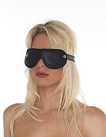 Augenbinde Leder schwarz