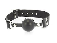 Knebel Leder schwarz mit Gummikugel