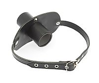 Knebel Leder schwarz