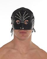 Gesichtsmaske offen Leder schwarz