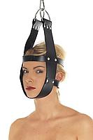 Streckmaske Leder schwarz