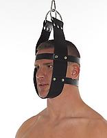 Streckmaske Leder schwarz
