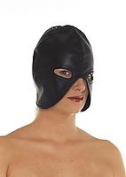Gesichtsmaske offen Leder schwarz