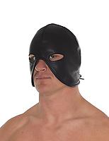Gesichtsmaske offen Leder schwarz