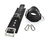 Leder Armfesseln schwarz mit Schloss