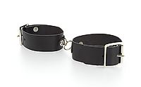 Einfache Handfesseln aus Leder schwarz