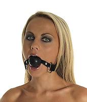 Mundknebel Velours schwarz mit Silikonball