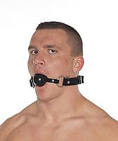 Mundknebel Velours schwarz mit Silikonball